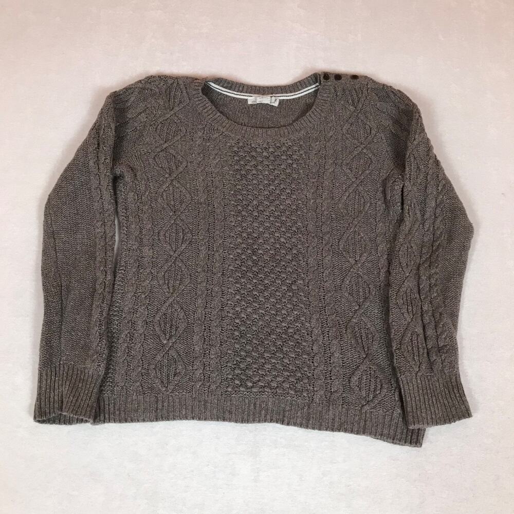 H&M Gray Chunky Cable Knit Sweater Large